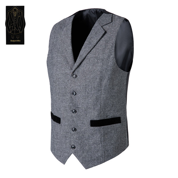 Fashion exquisite new men's vest men's wool blend comfortable suit vest men mature stable major gas vest support custom