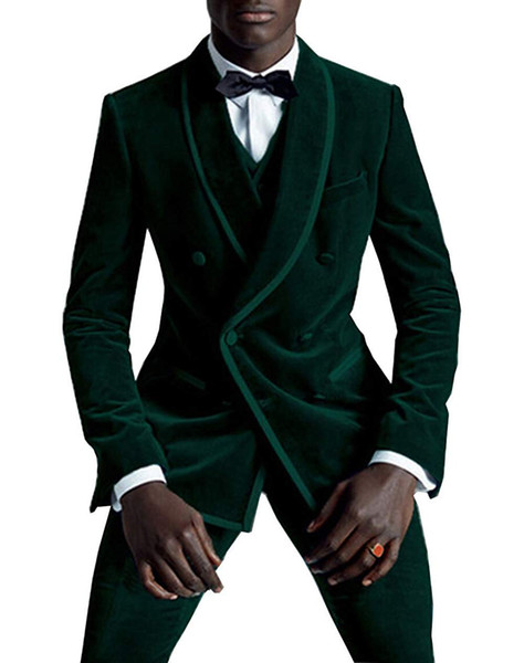 New Green Men's Suits Two Pieces Customize Slim Fit Groom Tuxedos Groomsmen Wedding Men Suits (Jacket+Pants)