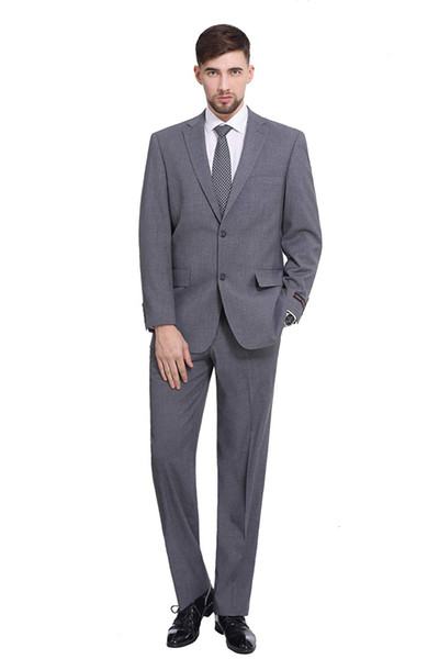 Custom Made Groom Tuxedos Grey Groomsmen Custom Made Side Vent Best Man Suit Wedding/Men Suits Bridegroom (Jacket+Pants+Bow tie)