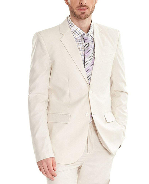 Solovedress White Men Suit Slim Fit Wedding Party Suits Two Button Blazer Best Men Suit Tuxedo Pants Set