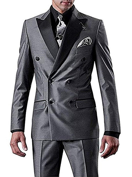 Classy Grey Side Vent Slim Fit Best Man Suit Customize Wedding Tuxedos Suits For Men Groomsmen Suit