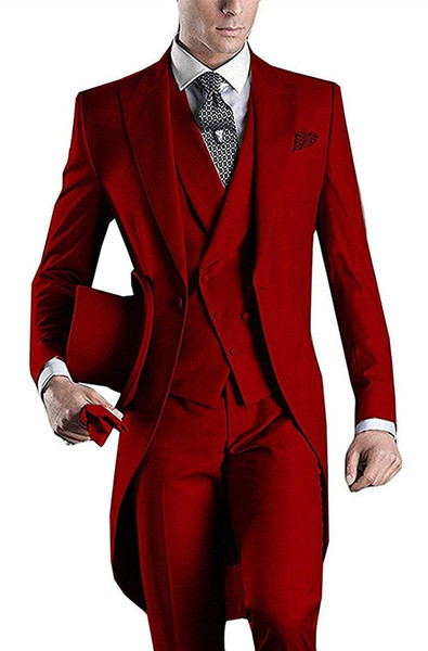 Solovedress Custom Made Groom Tuxedos Men's Fashion 3 Pieces Suit Slim Fit Formal Business Men Suit Set