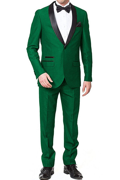 Two Pieces Slim Fit Mens Suit Tuxedos One Button Jacket with Pants New Wedding Suits for men (Jacket+Pants)