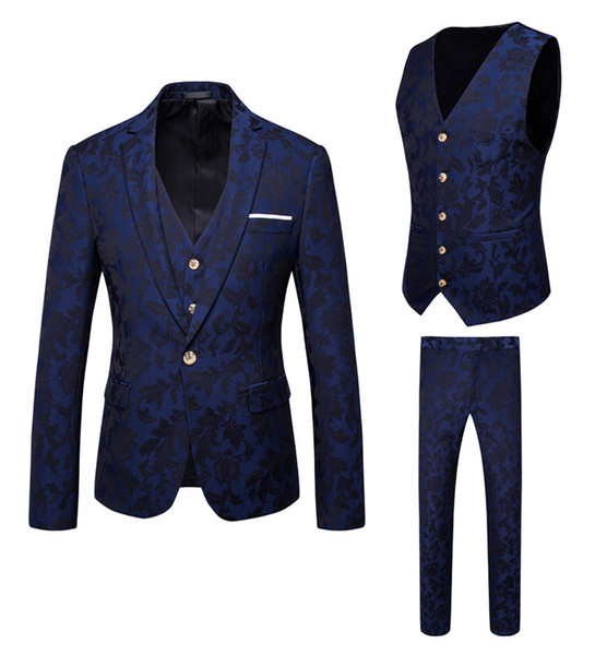 New High Quality Slim Fit Men Suits for Evening Party Suit Groom Tuxedos Custom Made (Jacket+Pants+Vest)