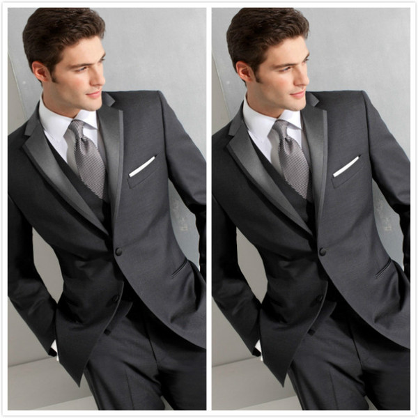 Solovedress New Arrival Men Suit Two Pieces Slim Fit Groom Tuxedos Men Jacket Pants Wedding Suits