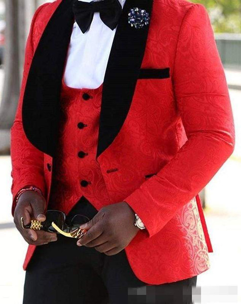 Brand New Groomsmen Big Shawl Lapel Groom Tuxedos Custom Made Styles Men Suits Wedding Best Man Blazer (Jacket+Pants+Bow Tie+Vest)