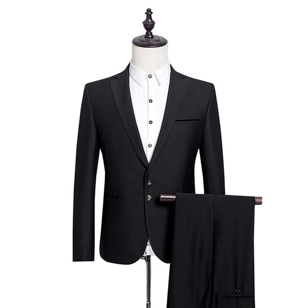 Men Wedding Suits Two Buttons Two Pieces with Pants Wool Blend Tuxedos Three Packets Fashion Groom Business Career Suits