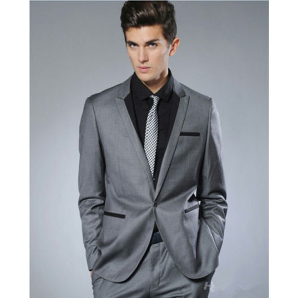 Solovedress New 2 Pieces Formal Men Suits One Button Blazer Groom Tuxedos Slim Fit Suit Jacket+pant