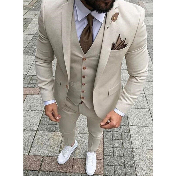 Mens Suit with One Button Blazer Classic for Men Wedding Suits Prom Tuxedo Slim Fit 3 Pieces Groom Suit