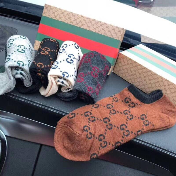 5 Pairs/Box luxury socks Fashion Sport Casual mens socks unisex winter autumn women designer socks Free Size