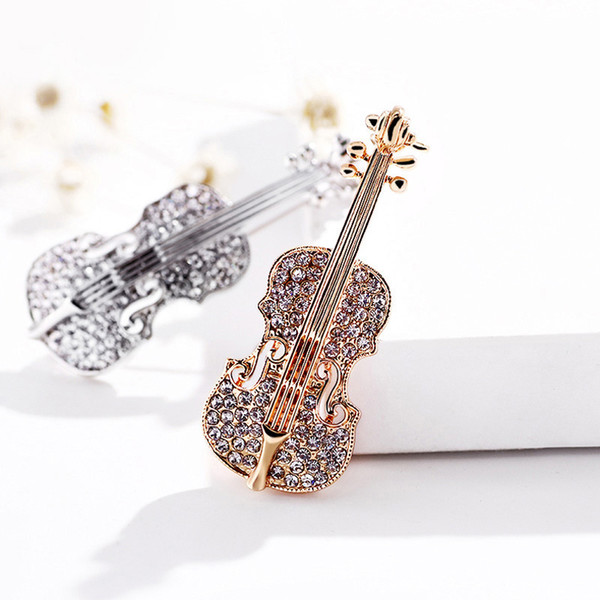 New fashionable Mini violin Brooch Accessories for British Suit Groom Accessories Groom Wear