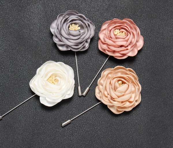 Rose Groom Brooch Tuxedos Suit Lapel Pin for Men And Women Jewelry Accessory 15 Color Can Choose NO:02
