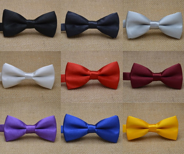 Fashion candy color dress folded Children Bow tie business Bow tie hotel waiter gentleman Ties solid colorChildren bow tie