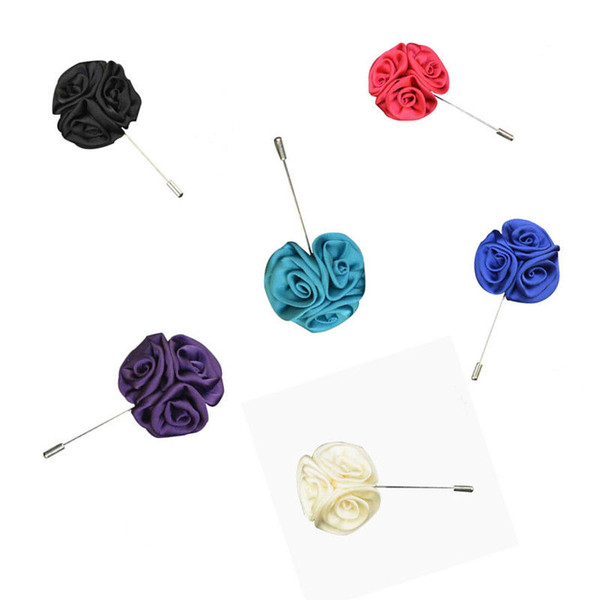 Handmade Silk Brooch Men Corsages Artificial Silk Rose Flower Corsages Wedding Clothes Decoration For The Gift