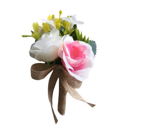 A silk many colors Wedding Bouquets flower for the bride and groom Flower corsage Groom Accessories
