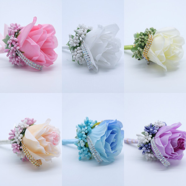Artificia Corsages for the Groom Groomsmen Party Prom Vests Suit wedding suits for men wedding suit groomsmen Silk Rose Flowers
