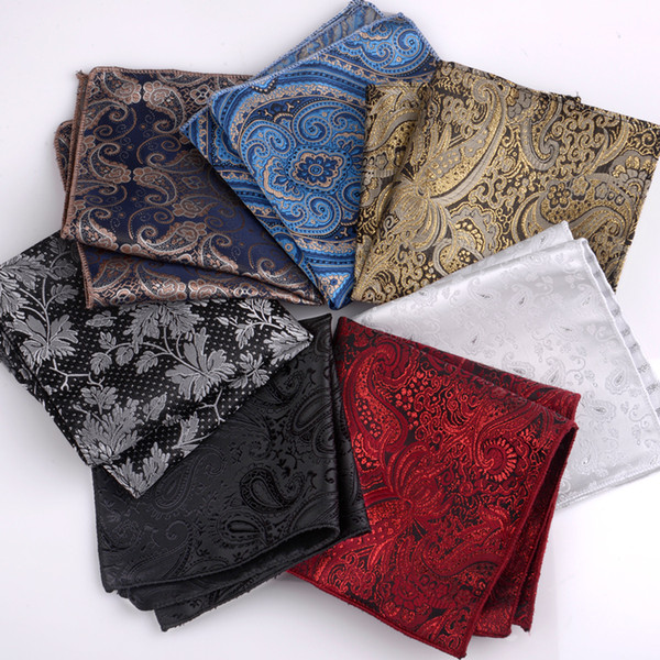 2017 New Arriver Men's Paisley tie Pattern Square Pocket Handkerchief Paisley Men Hankies Suit Square Groomsman Bridal Gowns