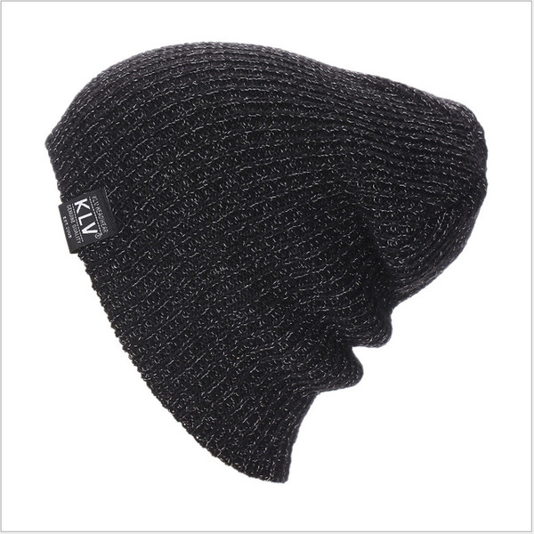 2018 KLV Winter Hats For Men Women Warm Casual Cotton Hat Crochet Slouchy Knit Baggy Oversized Ski Beanie Hat Male Skullies Beanies