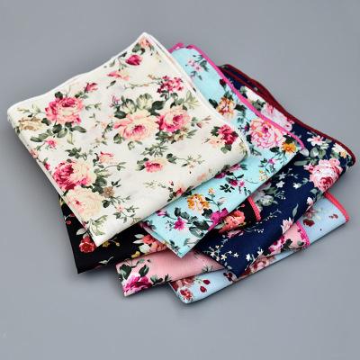 Suit pocket towels men's pattern pocket towels printed cotton folding small towels 25CM wholesale spot manufacturers