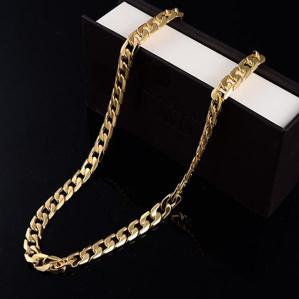 Hot Fashion New 2019 Gold Silver Jewelry Necklace Gift Mens Designer Hip Hop 18K Gold Plated Groom Accessories
