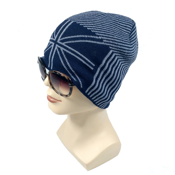 New Arrival Winter Men Knitted Hats Colour Red Blue Khanki Thicken Fashion Knitted Caps Outdoor Warm Skiing Caps For Sale