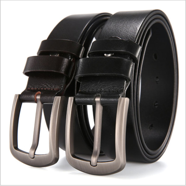 Popular Men Designer Waistbands Business Belts mc Belt Men Girdle Alloy Buckle Faux Leather Waistband Needle Buckle Style Colour Black Brown