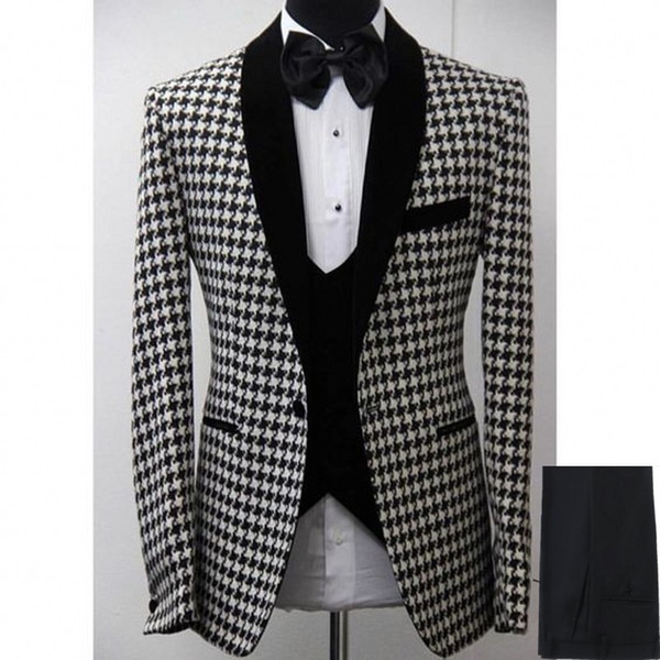 Handsome Embossing Groomsmen Shawl Lapel Groom Tuxedos Men Suits Wedding/Prom/Dinner Best Man Blazer(Jacket+Pants+Tie+Vest) 165