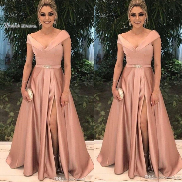 Elegant Sexy Ruched V-neck Split Prom Dresses Sleeveless High End Quality Evening Party Dress Hot Sales