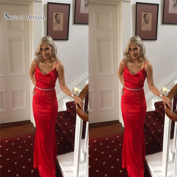 Long Red Spaghetti Homecoming Dress With Floor Length Custom Made Hot Sales Girls Occasion Dress