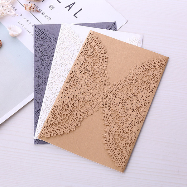 20+Color Customized Pearl Lace Laser Cut Wedding Invites Cover, Invitations Covers for Engagement Bridal Shower Graduation