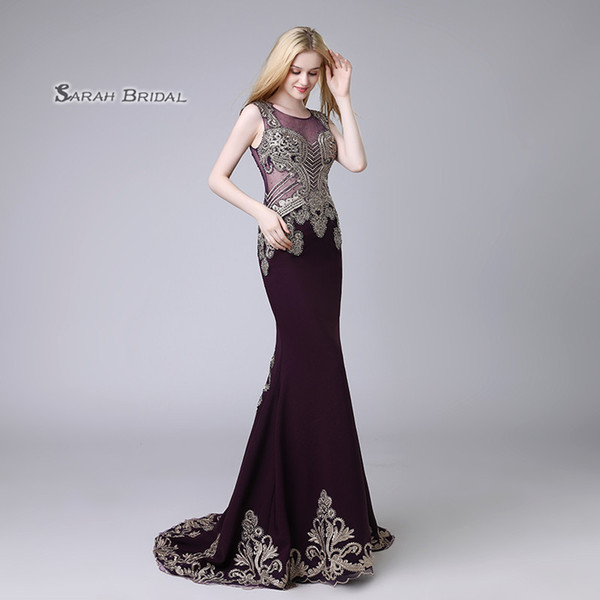 Purple Crystal Mermaid Black Beaded Prom Party Dress Sexy Elegant Beading Vestidos De Festa Evening Wear Formal Occasion Gown LX525