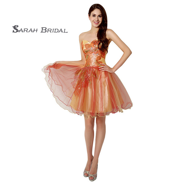 Sexy A-Line Cocktail Dress Sweetheart Short Length With Shiny Beads Sequins Sleeveless Homecoming Dresses Tulle SD039