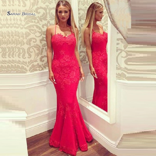 Sexy Mermaid Floor Length Dress Halter Satin Appliques Evening Wear In Stock Hot Sales High-end Occasion Dress