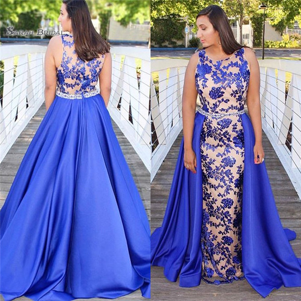 Eyesight Mermaid Evening Dress Full Appliques With Jewel Oveskirts Arabic Style Prom Dresses Hot Sales