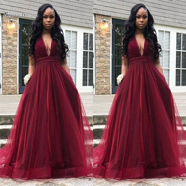 Burgundy A-line Plus Size Homecoming Dresses With Floor Length Tulle High-end Occasion Prom Dresses Custom Made