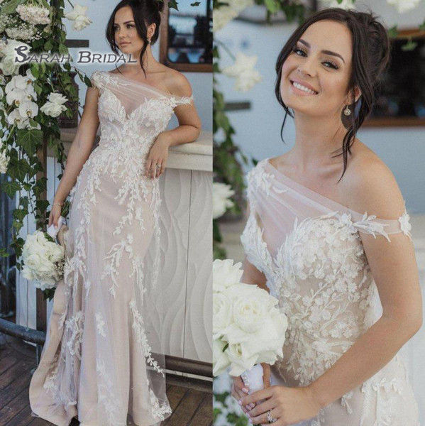 Plus Size Off Shoulder Mermaid Boutique Wedding Dress Lace Bridal Dresses Customed Made Vestidos De Novia Party Gown