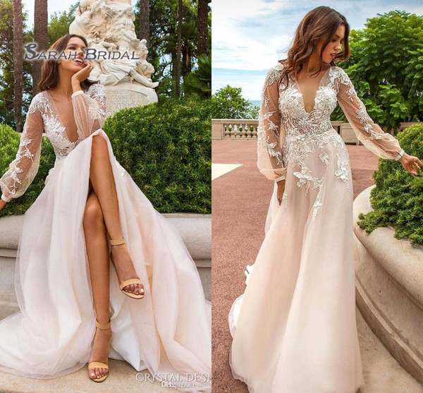 White A Line Lace Wedding Dress Sexy Appliques Evening Wear Formal Wear Backless Bridal Boutique See Through