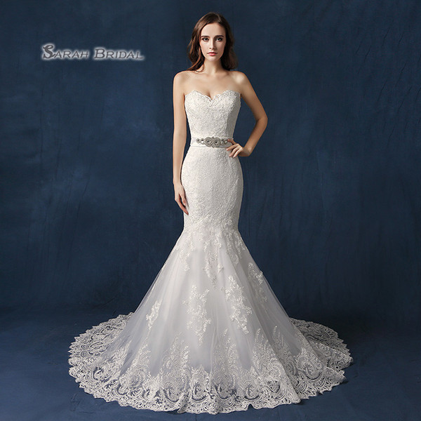 Vintage White Mermaid Wedding Dresses Sweetheart neck Lace Designer Hot Recommend Country Bridal Gown Bride Dress SW088