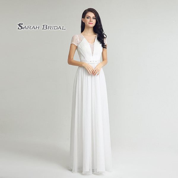 Long White Lace A-Line Strapless Chiffon Bride Wedding Dress Bridal Wear robe de marriage LX255