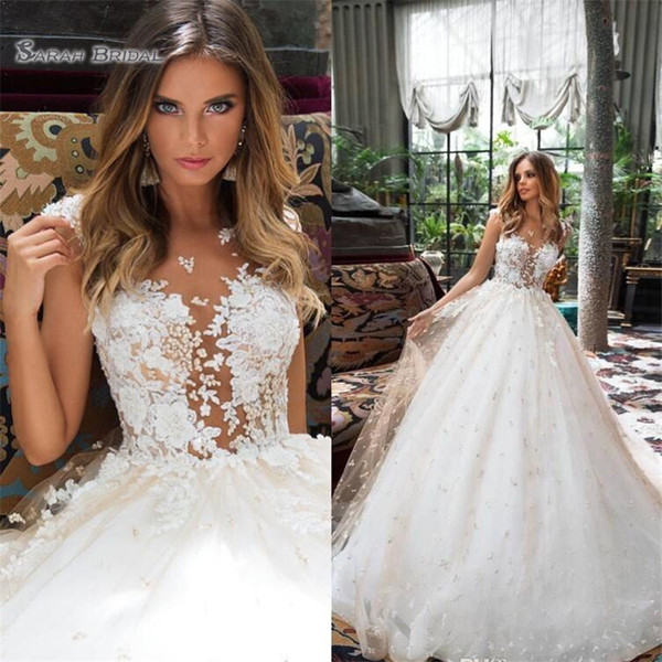 Milla Nova Lace Wedding Dresses A Line Boho Bridal Gowns 3D Floral Wedding Gowns Vestidos De Novia