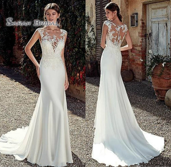 Vintage Mermaid Deep V-Neck Wedding Dress Sexy Sleeveless Backless Lace Evening Wear Formal Gown High-end Wedding Boutique