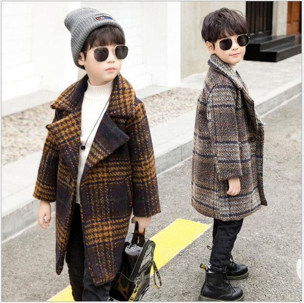 2018 Kids New Woolen Coats In The Long Selection Children's Korean Winter Jackets Boys Outdoor Warm Thicking Winter clothing For Sale