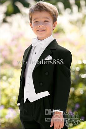 Boys' Attire Custom-made (Jacket+Pants+Tie+Vest) Kid Complete Designer Boy Wedding Suit