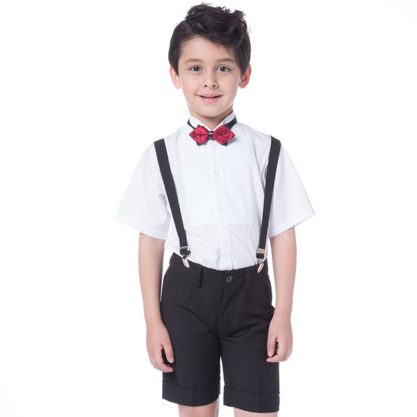 Children Gentleman Suit Kids Boy's Cotton Shirt+Pants 3PCS Suit Outfits Sets Clothes