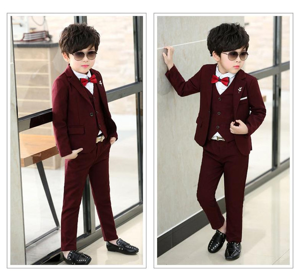 Spring/Summer New Boys Small Suits Four Pieces/Jackets,Pants,Vests,Blouches Four-piece Boys Dresses/More Styles Shop Selection