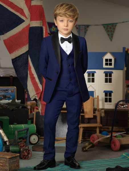 Three Pieces Wedding Groom Tuxedos For Boys Teens Tuxedo Custom Made Children Party Casual Formal Pant Suits Dinner Suits
