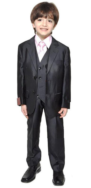 Handsome Black Page Boy Suit Boy Wedding Suit Boys Formal Occasion Attire Custom Made Suit Tuxedo Wedding Suits For Boys(jacket+pants)