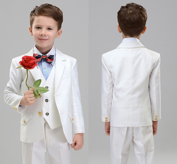 Custom-Made Formal Occasion Boy Suits Fashion Boys Shawl Lapel Suits Two Button Three-piece Boys Suits For Wedding(jacket+pants+vest)