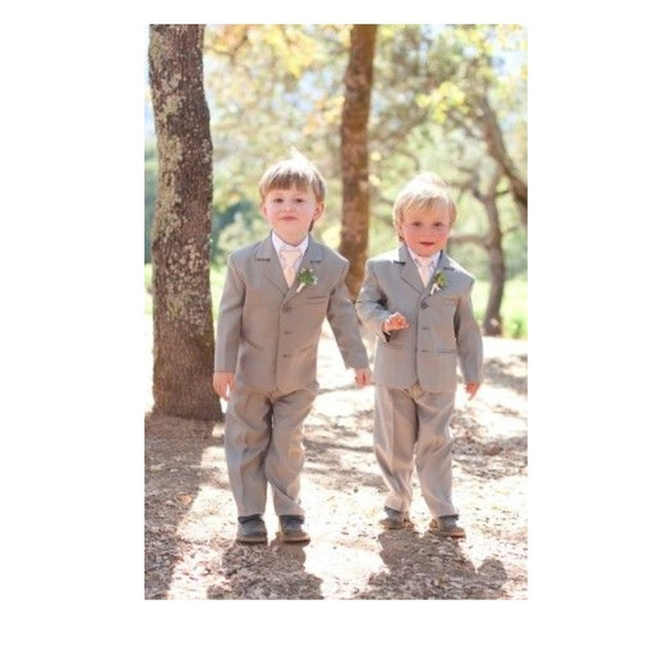 Little Boys Suits for Wedding Celebration Notched Lapel Formalr Kids Tuxedos Ring Bearer Suits 2Piece (Jacket+Pants+Vest)