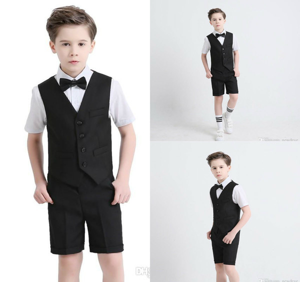 Two PiecesSuit With Notched Lapel Short Sleeve And Pants Boy's Formal Wear Summer Newest Design Custom Made Suit For Boys